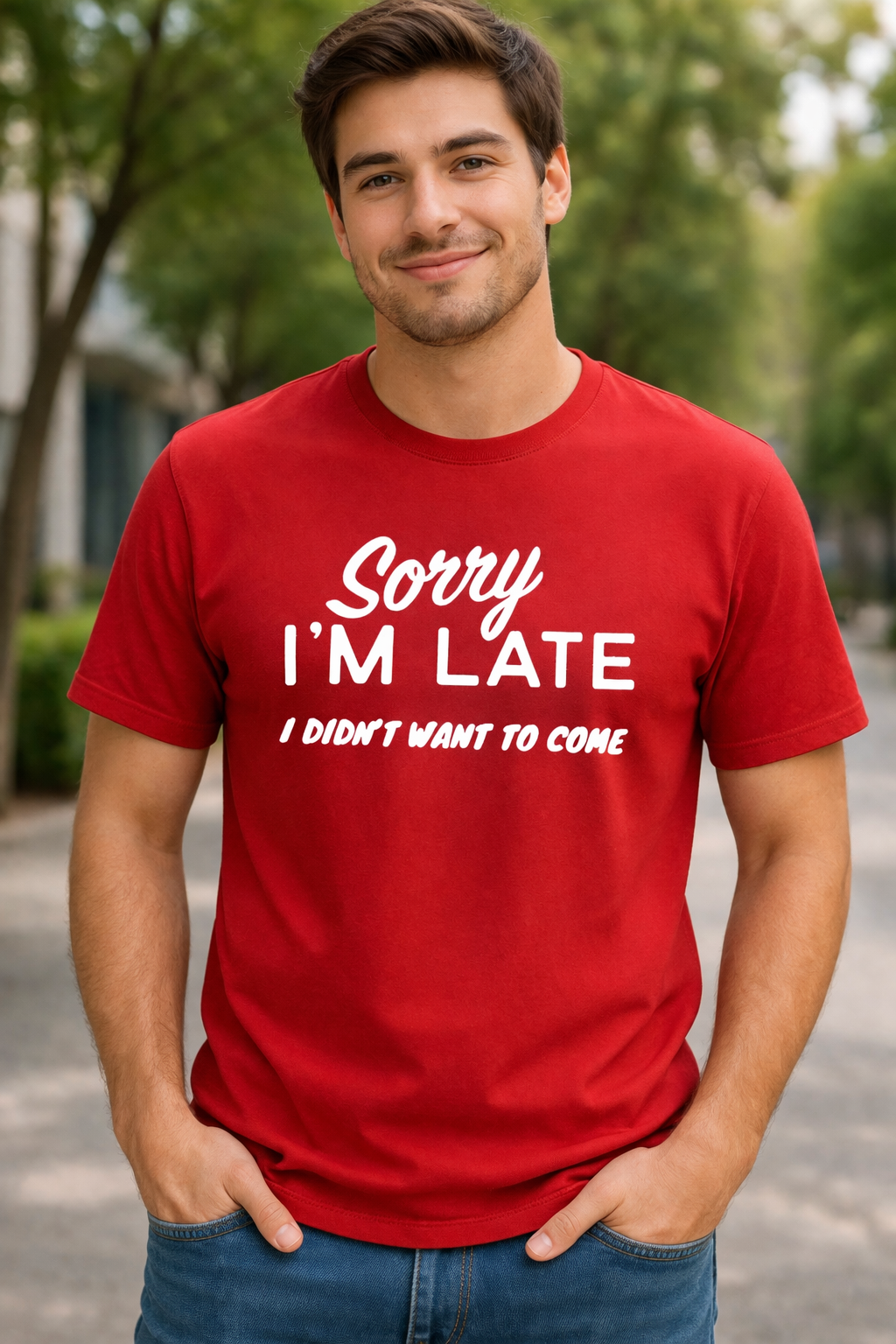 Sorry I’m Late I Didn’t Want to Come T-Shirt – Sarcastic Humor Graphic Tee