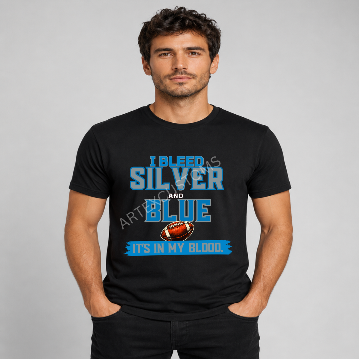 Detroit Football Fan Graphic T-Shirt