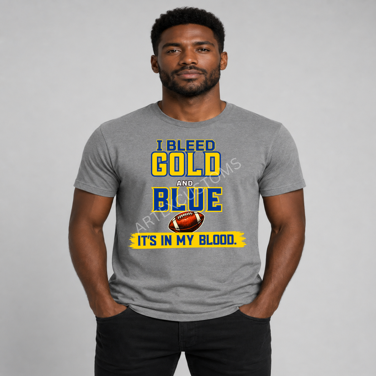 LA R Football Fan Graphic T-Shirt