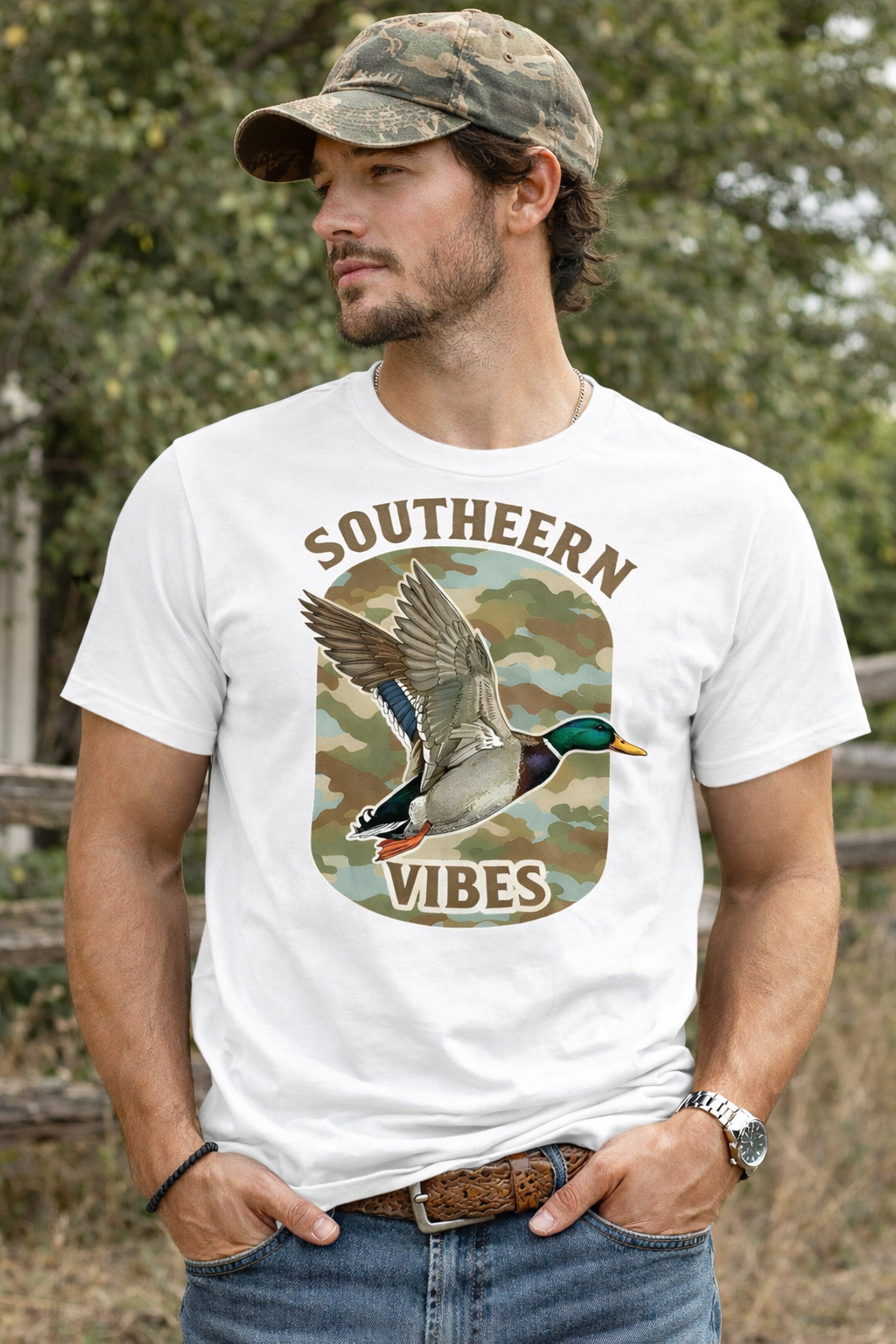 Southern Vibes Mallard Camo Graphic Tee